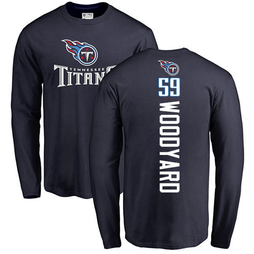 Tennessee Titans Men Navy Blue Wesley Woodyard Backer NFL Football #59 Long Sleeve T Shirt->tennessee titans->NFL Jersey